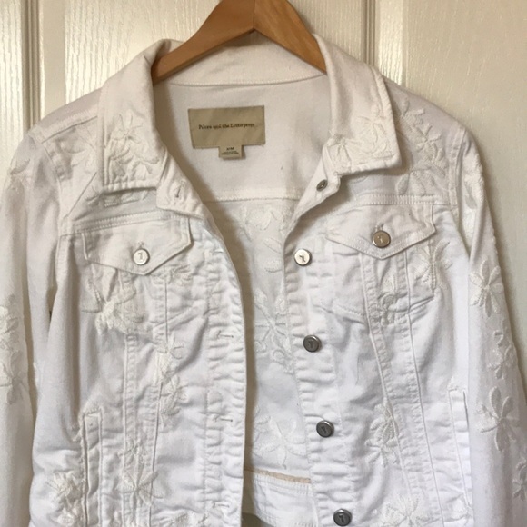 pilcro white denim jacket